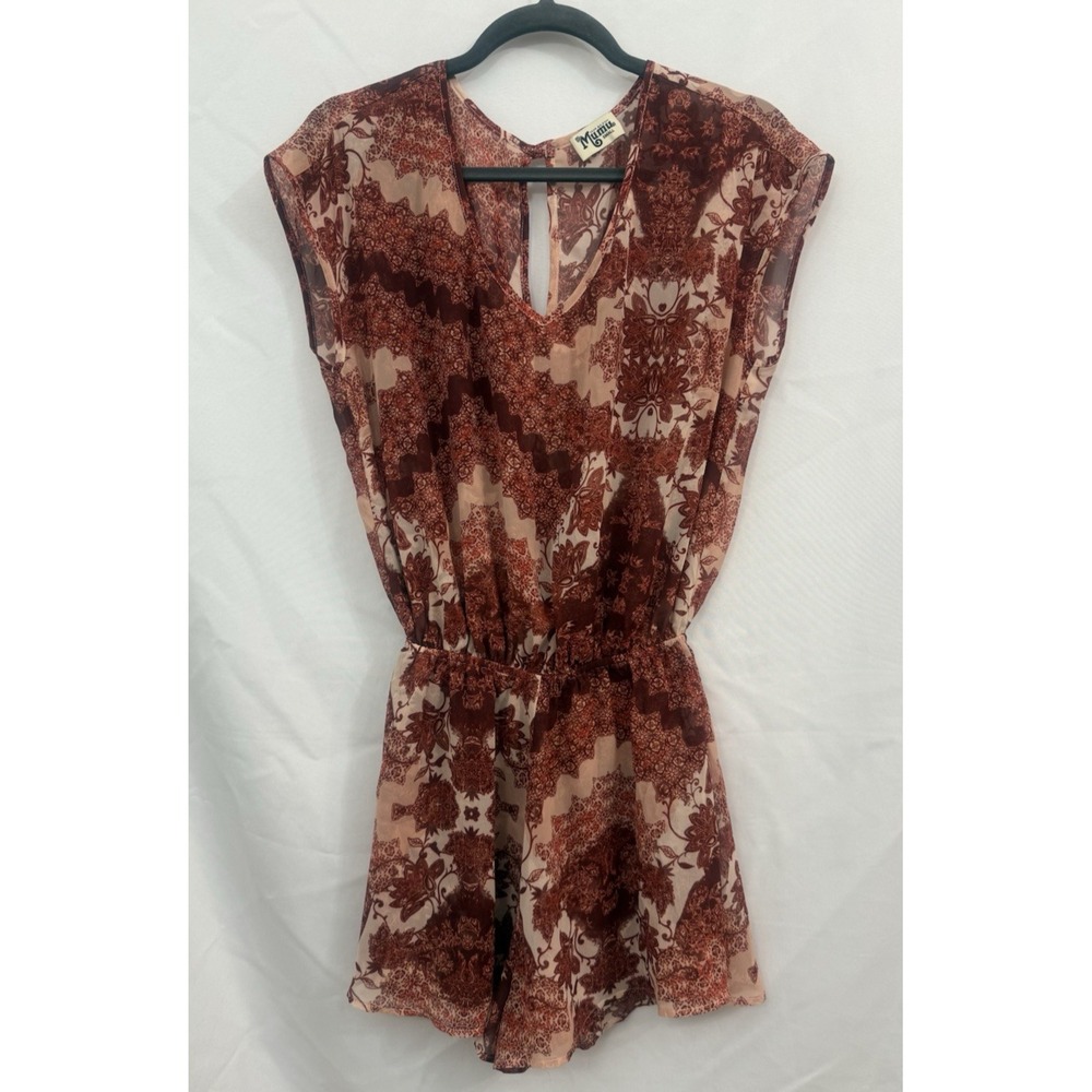 Show Me Your Mumu Rowdy Romper SZ Small‎ Paisley Red Lined Shorts One Piece